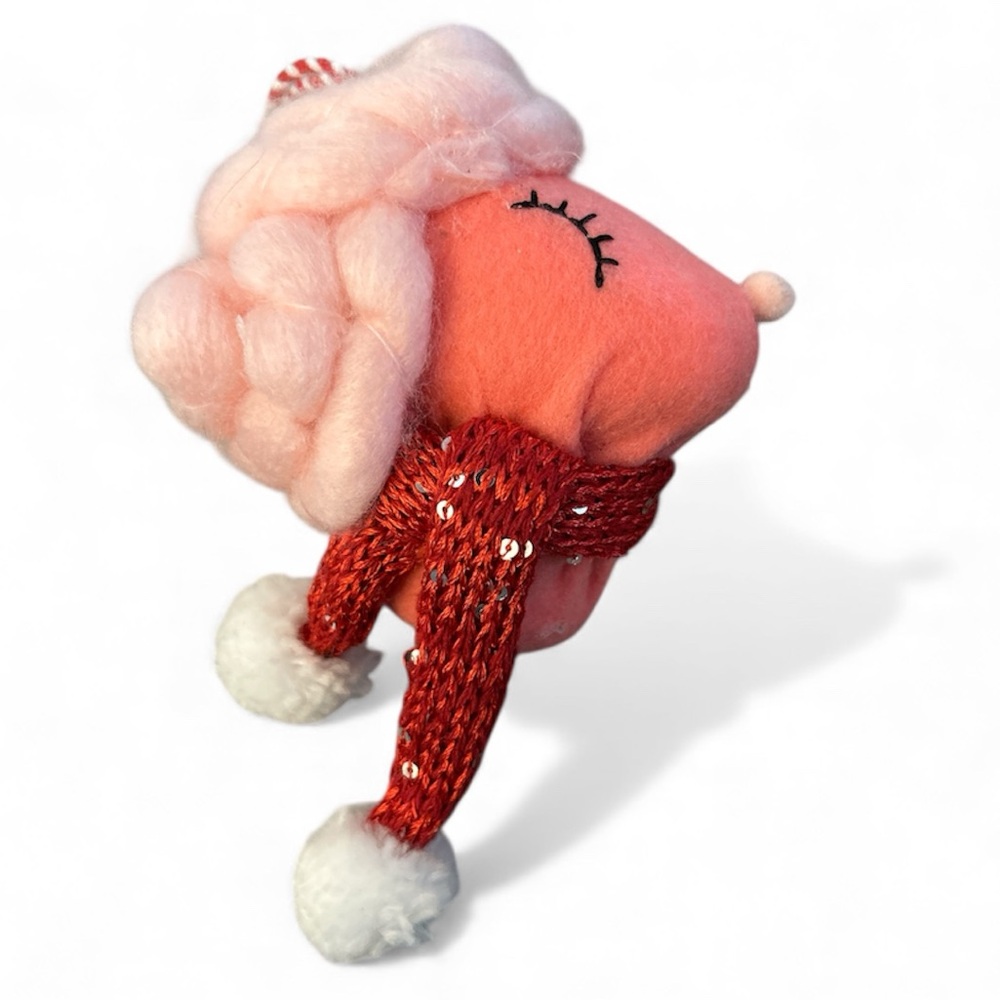 Target Pink poodle Christmas tree ornament NEW fluffy fun decor